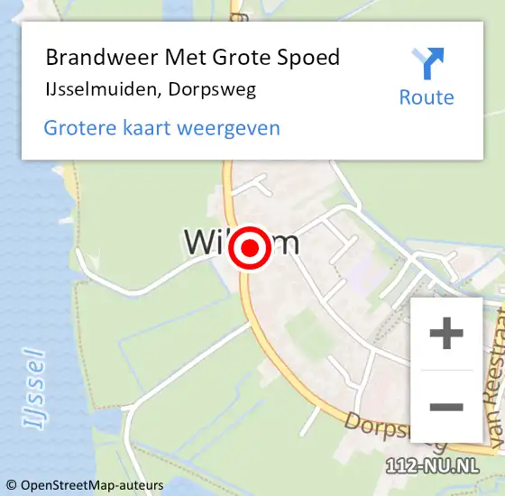 Locatie op kaart van de 112 melding: Brandweer Met Grote Spoed Naar IJsselmuiden, Dorpsweg op 18 november 2022 21:04