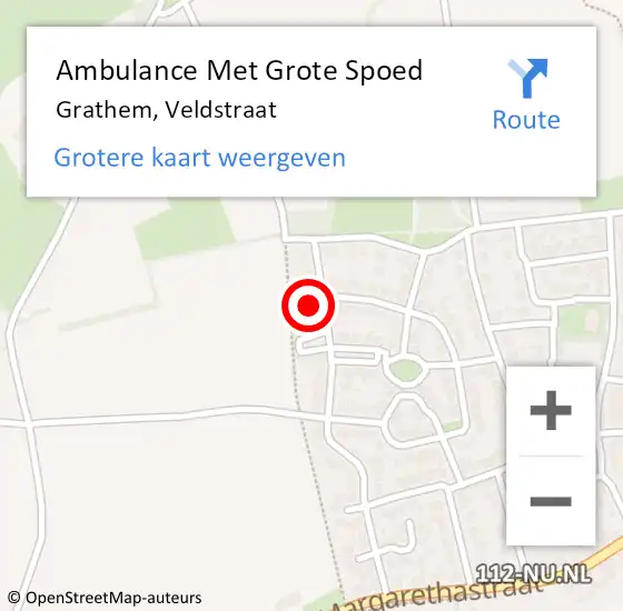 Locatie op kaart van de 112 melding: Ambulance Met Grote Spoed Naar Grathem, Veldstraat op 18 november 2022 22:02