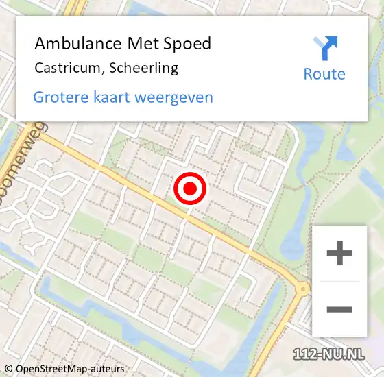 Locatie op kaart van de 112 melding: Ambulance Met Spoed Naar Castricum, Scheerling op 18 november 2022 23:32