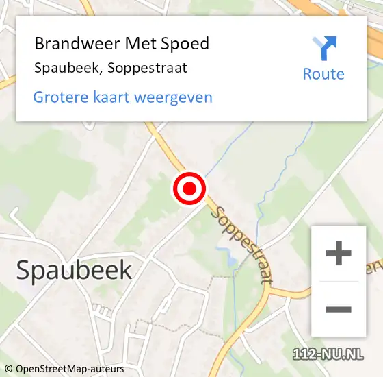 Locatie op kaart van de 112 melding: Brandweer Met Spoed Naar Spaubeek, Soppestraat op 19 november 2022 00:44