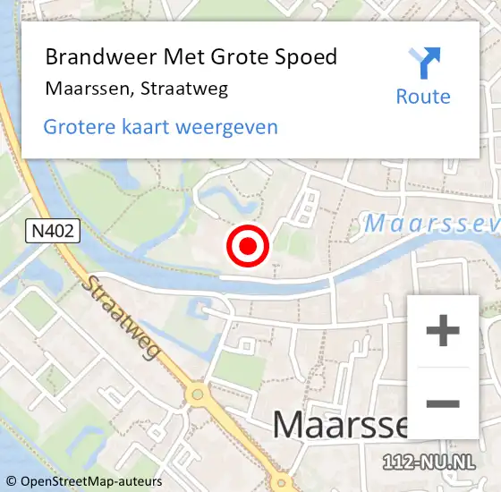 Locatie op kaart van de 112 melding: Brandweer Met Grote Spoed Naar Maarssen, Straatweg op 19 november 2022 01:44