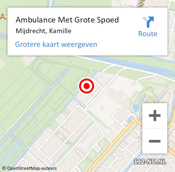 Locatie op kaart van de 112 melding: Ambulance Met Grote Spoed Naar Mijdrecht, Kamille op 19 november 2022 02:22