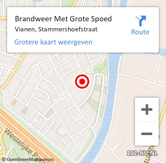 Locatie op kaart van de 112 melding: Brandweer Met Grote Spoed Naar Vianen, Stammershoefstraat op 19 november 2022 03:26