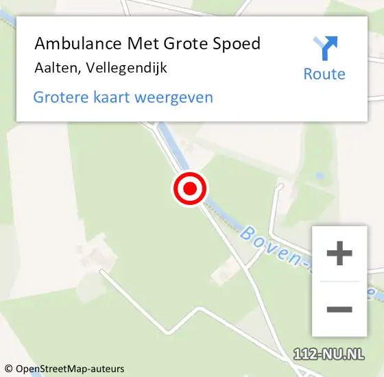 Locatie op kaart van de 112 melding: Ambulance Met Grote Spoed Naar Aalten, Vellegendijk op 5 augustus 2014 13:33