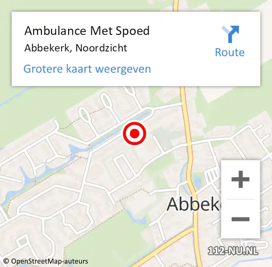 Locatie op kaart van de 112 melding: Ambulance Met Spoed Naar Abbekerk, Noordzicht op 19 november 2022 04:44