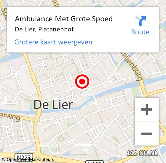 Locatie op kaart van de 112 melding: Ambulance Met Grote Spoed Naar De Lier, Platanenhof op 19 november 2022 07:58