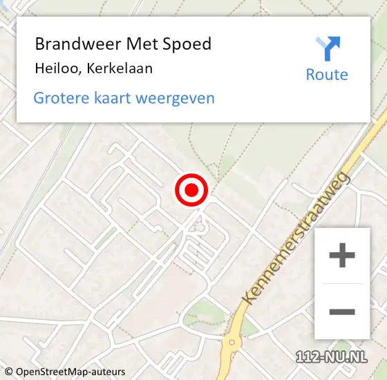 Locatie op kaart van de 112 melding: Brandweer Met Spoed Naar Heiloo, Kerkelaan op 19 november 2022 08:17