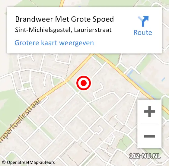 Locatie op kaart van de 112 melding: Brandweer Met Grote Spoed Naar Sint-Michielsgestel, Laurierstraat op 19 november 2022 08:43