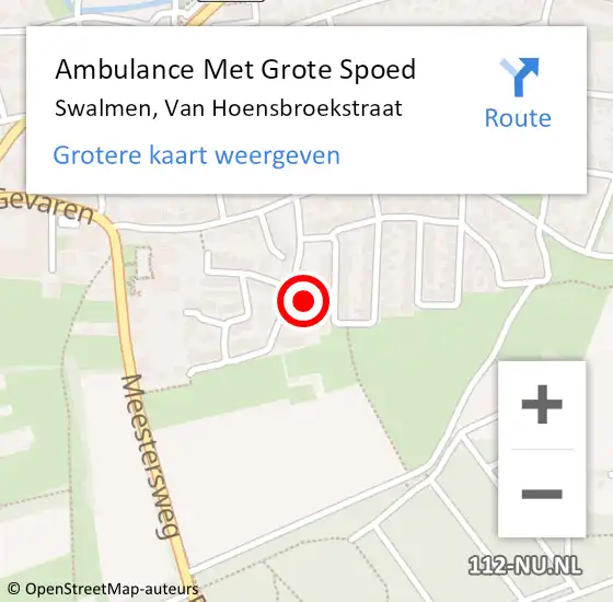 Locatie op kaart van de 112 melding: Ambulance Met Grote Spoed Naar Swalmen, Van Hoensbroekstraat op 19 november 2022 08:54
