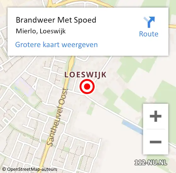 Locatie op kaart van de 112 melding: Brandweer Met Spoed Naar Mierlo, Loeswijk op 19 november 2022 09:13