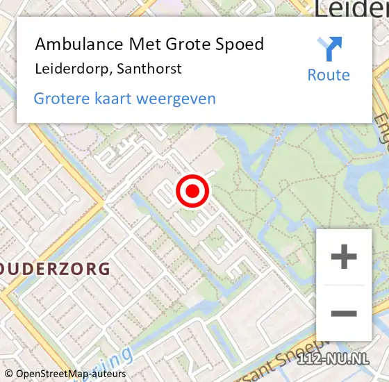 Locatie op kaart van de 112 melding: Ambulance Met Grote Spoed Naar Leiderdorp, Santhorst op 19 november 2022 09:56