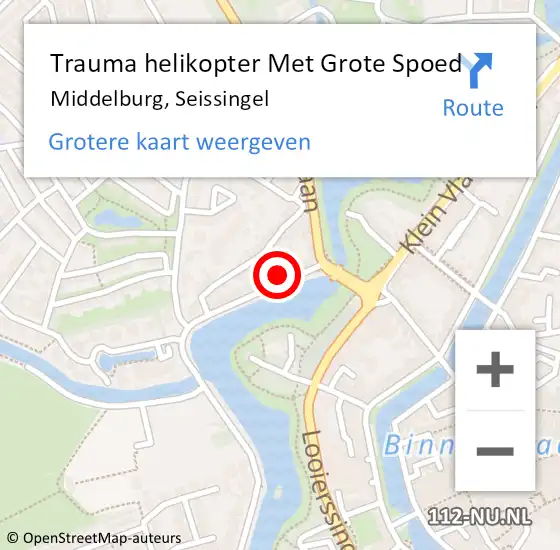 Locatie op kaart van de 112 melding: Trauma helikopter Met Grote Spoed Naar Middelburg, Seissingel op 19 november 2022 10:36