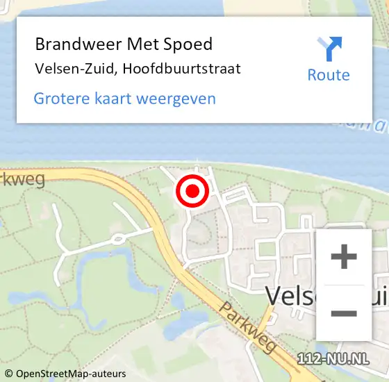 Locatie op kaart van de 112 melding: Brandweer Met Spoed Naar Velsen-Zuid, Hoofdbuurtstraat op 19 november 2022 11:11