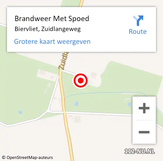 Locatie op kaart van de 112 melding: Brandweer Met Spoed Naar Biervliet, Zuidlangeweg op 19 november 2022 11:56