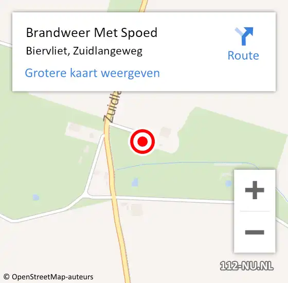 Locatie op kaart van de 112 melding: Brandweer Met Spoed Naar Biervliet, Zuidlangeweg op 19 november 2022 12:20