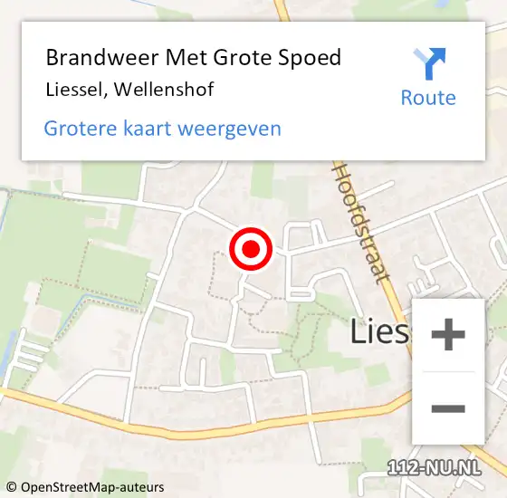 Locatie op kaart van de 112 melding: Brandweer Met Grote Spoed Naar Liessel, Wellenshof op 5 augustus 2014 14:01