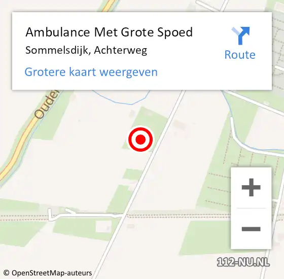 Locatie op kaart van de 112 melding: Ambulance Met Grote Spoed Naar Sommelsdijk, Achterweg op 19 november 2022 14:04