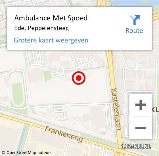 Locatie op kaart van de 112 melding: Ambulance Met Spoed Naar Ede, Peppelensteeg op 19 november 2022 14:08