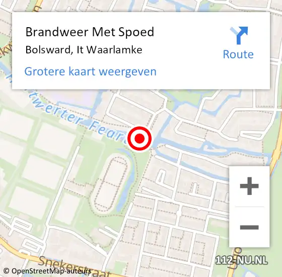 Locatie op kaart van de 112 melding: Brandweer Met Spoed Naar Bolsward, It Waarlamke op 19 november 2022 15:34