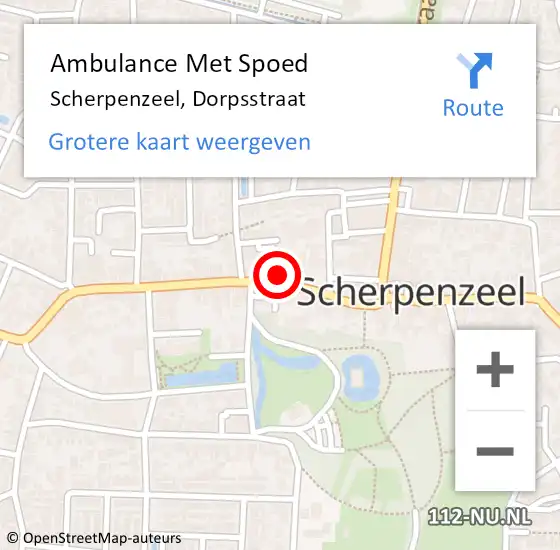 Locatie op kaart van de 112 melding: Ambulance Met Spoed Naar Scherpenzeel, Dorpsstraat op 19 november 2022 15:46