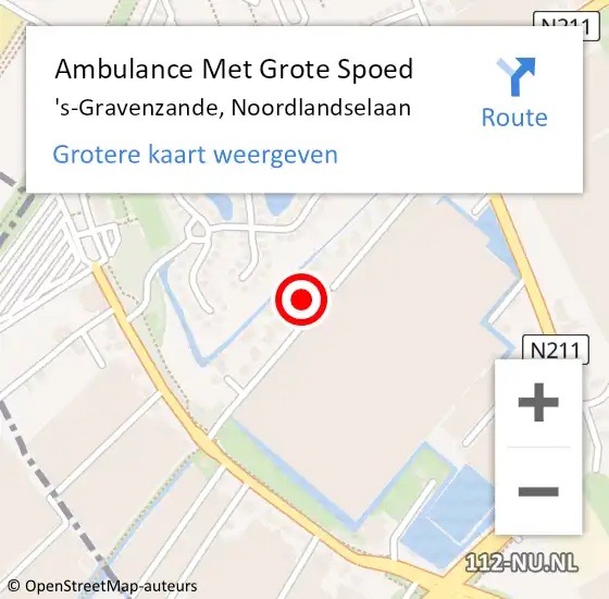 Locatie op kaart van de 112 melding: Ambulance Met Grote Spoed Naar 's-Gravenzande, Noordlandselaan op 19 november 2022 15:50