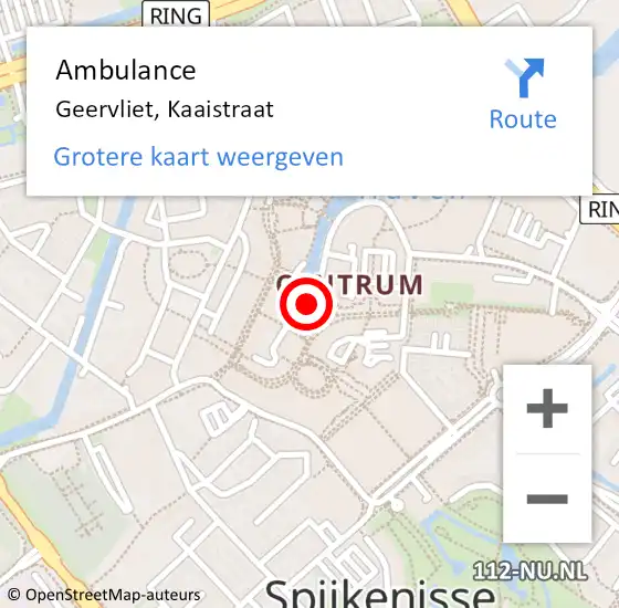 Locatie op kaart van de 112 melding: Ambulance Geervliet, Kaaistraat op 19 november 2022 16:01