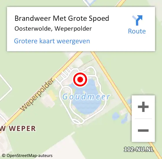 Locatie op kaart van de 112 melding: Brandweer Met Grote Spoed Naar Oosterwolde, Weperpolder op 19 november 2022 16:15