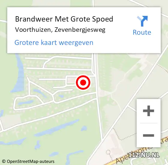 Locatie op kaart van de 112 melding: Brandweer Met Grote Spoed Naar Voorthuizen, Zevenbergjesweg op 19 november 2022 16:30