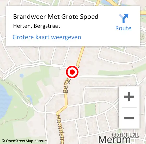 Locatie op kaart van de 112 melding: Brandweer Met Grote Spoed Naar Herten, Bergstraat op 19 november 2022 16:32