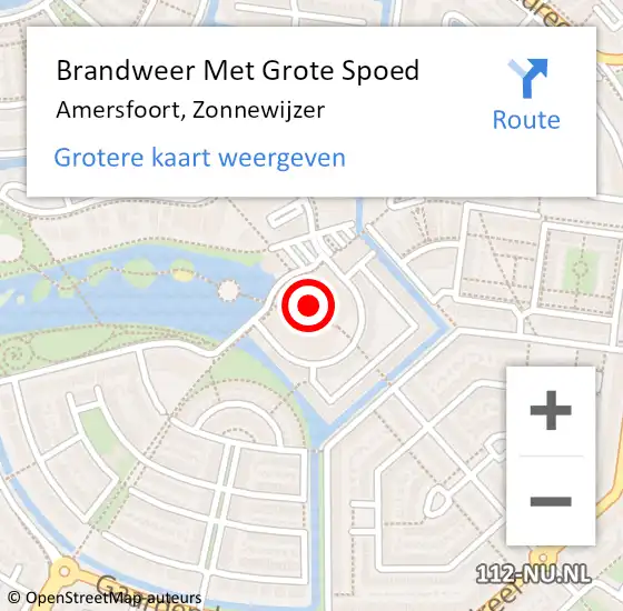 Locatie op kaart van de 112 melding: Brandweer Met Grote Spoed Naar Amersfoort, Zonnewijzer op 19 november 2022 17:46