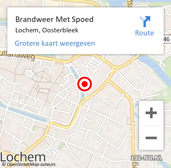 Locatie op kaart van de 112 melding: Brandweer Met Spoed Naar Lochem, Oosterbleek op 19 november 2022 17:56