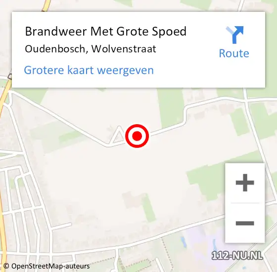 Locatie op kaart van de 112 melding: Brandweer Met Grote Spoed Naar Oudenbosch, Wolvenstraat op 5 augustus 2014 14:26