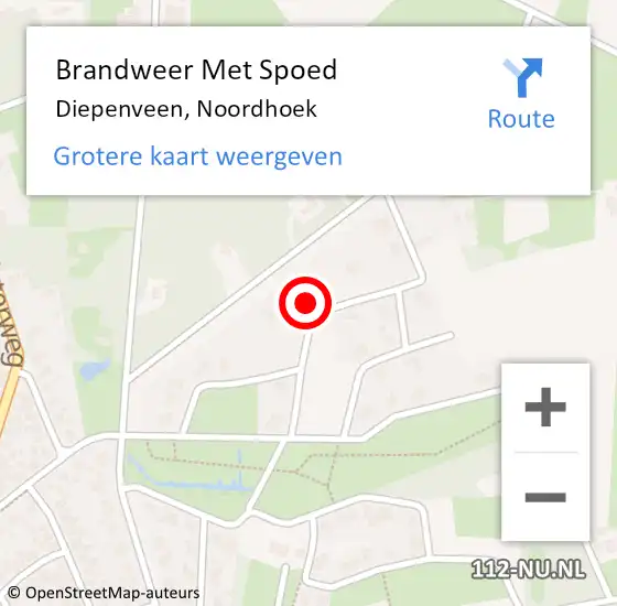 Locatie op kaart van de 112 melding: Brandweer Met Spoed Naar Diepenveen, Noordhoek op 19 november 2022 19:23