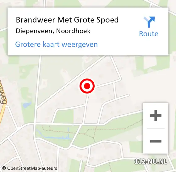 Locatie op kaart van de 112 melding: Brandweer Met Grote Spoed Naar Diepenveen, Noordhoek op 19 november 2022 19:30