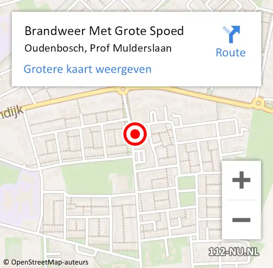 Locatie op kaart van de 112 melding: Brandweer Met Grote Spoed Naar Oudenbosch, Prof Mulderslaan op 19 november 2022 19:41