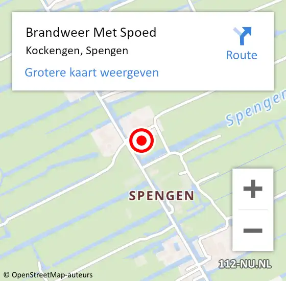 Locatie op kaart van de 112 melding: Brandweer Met Spoed Naar Kockengen, Spengen op 19 november 2022 19:46