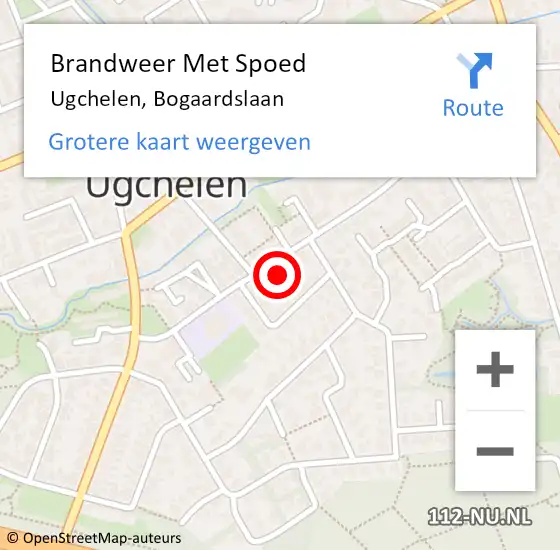 Locatie op kaart van de 112 melding: Brandweer Met Spoed Naar Ugchelen, Bogaardslaan op 19 november 2022 21:22