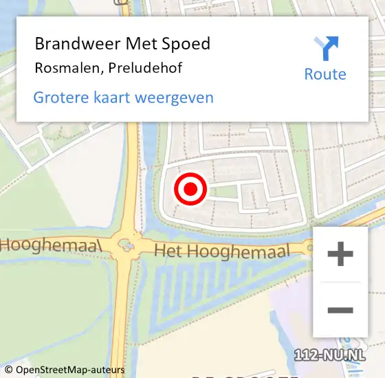 Locatie op kaart van de 112 melding: Brandweer Met Spoed Naar Rosmalen, Preludehof op 19 november 2022 21:31