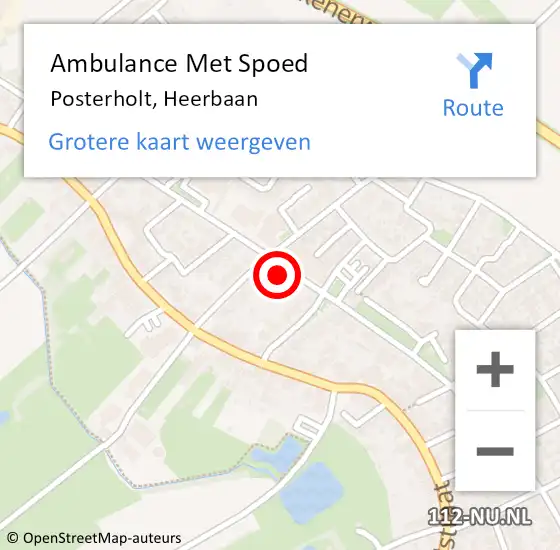 Locatie op kaart van de 112 melding: Ambulance Met Spoed Naar Posterholt, Heerbaan op 19 november 2022 21:43