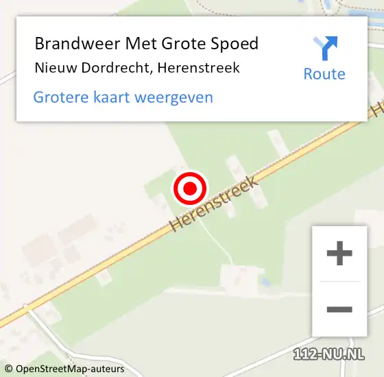 Locatie op kaart van de 112 melding: Brandweer Met Grote Spoed Naar Nieuw Dordrecht, Herenstreek op 19 november 2022 21:46