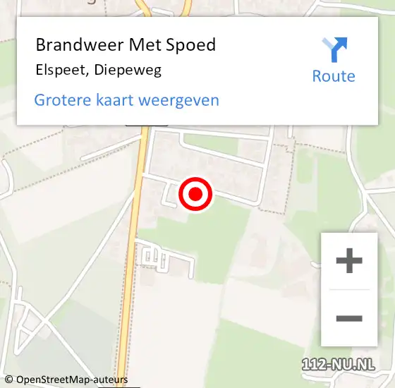 Locatie op kaart van de 112 melding: Brandweer Met Spoed Naar Elspeet, Diepeweg op 19 november 2022 22:33