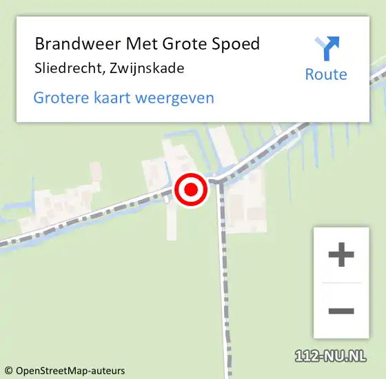 Locatie op kaart van de 112 melding: Brandweer Met Grote Spoed Naar Sliedrecht, Zwijnskade op 19 november 2022 22:38