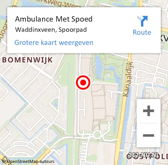 Locatie op kaart van de 112 melding: Ambulance Met Spoed Naar Waddinxveen, Spoorpad op 19 november 2022 23:09