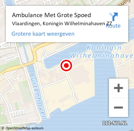 Locatie op kaart van de 112 melding: Ambulance Met Grote Spoed Naar Vlaardingen, Koningin Wilhelminahaven ZZ op 19 november 2022 23:33