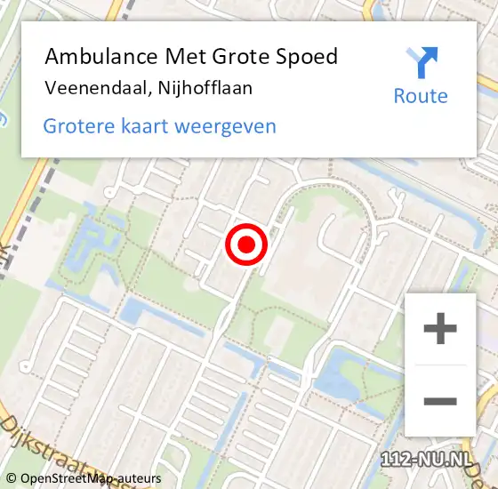 Locatie op kaart van de 112 melding: Ambulance Met Grote Spoed Naar Veenendaal, Nijhofflaan op 20 november 2022 00:07