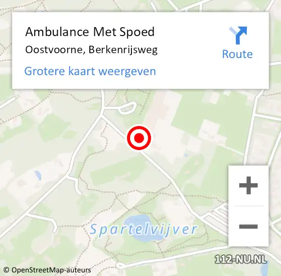 Locatie op kaart van de 112 melding: Ambulance Met Spoed Naar Oostvoorne, Berkenrijsweg op 20 november 2022 00:18