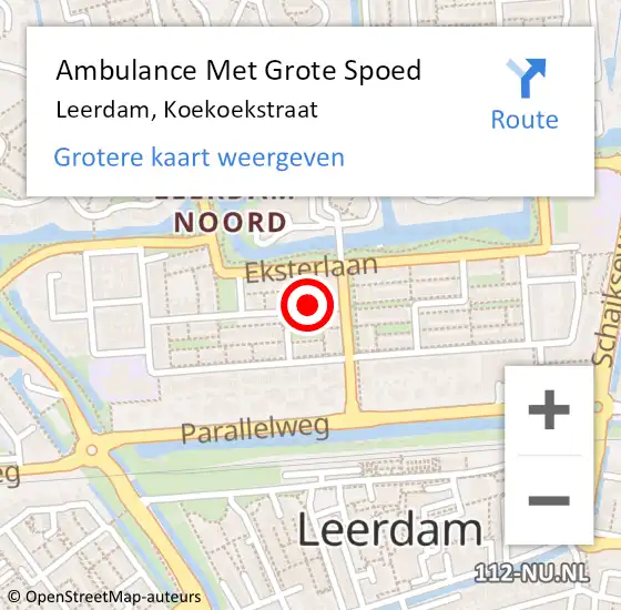 Locatie op kaart van de 112 melding: Ambulance Met Grote Spoed Naar Leerdam, Koekoekstraat op 20 november 2022 06:03