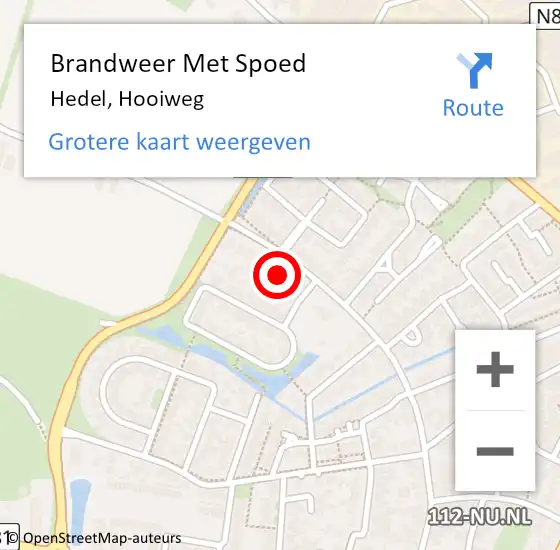 Locatie op kaart van de 112 melding: Brandweer Met Spoed Naar Hedel, Hooiweg op 20 november 2022 06:42