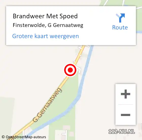 Locatie op kaart van de 112 melding: Brandweer Met Spoed Naar Finsterwolde, G Gernaatweg op 5 augustus 2014 15:19