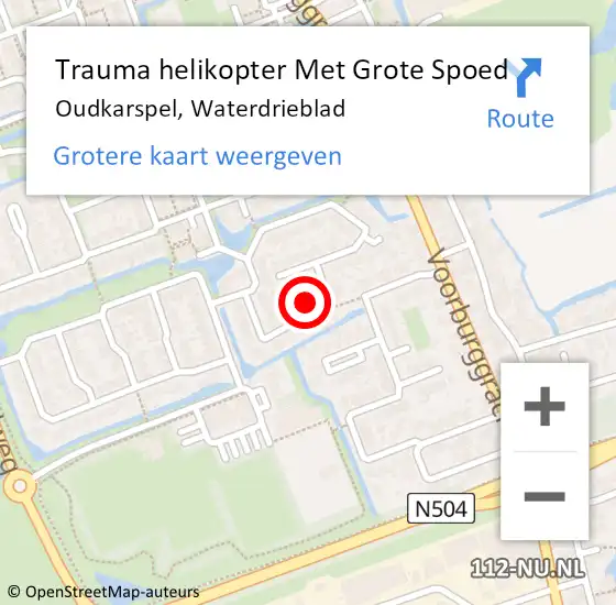 Locatie op kaart van de 112 melding: Trauma helikopter Met Grote Spoed Naar Oudkarspel, Waterdrieblad op 20 november 2022 08:42